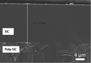 Figure 3: Direct bonded crystalline SiC on polycrystalline SiC (Courtesy of GT Advanced Technologies) 