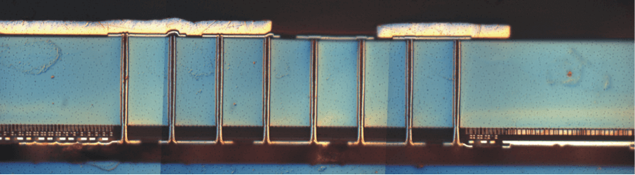Figure 3: ASIC with 7-level metallization and W-TSV prepared for stacking by SLID bonding (Source: Fraunhofer EMFT)