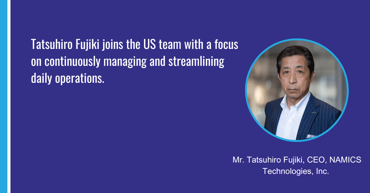 Tatsuhiro Fujiki joins the US team with a focus on continuously managing and streamlining daily operations.