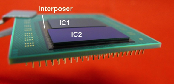 Figure 1. 3D system consisting of silicon carrier with logic and memory chip on organic carrier